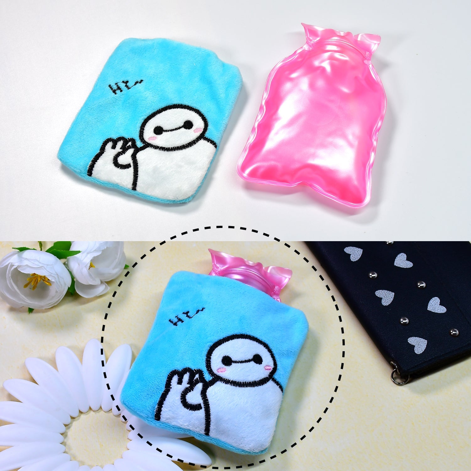 6525 Blue Baymax small Hot Water Bag with Cover for Pain Relief, Neck, Shoulder Pain and Hand, Feet Warmer, Menstrual Cramps. DeoDap 6525 Blue Baymax small Hot Water Bag with Cover for Pain Relief, Neck, Shoulder Pain and Hand, Feet Warmer, Menstrual Cramps. DeoDap